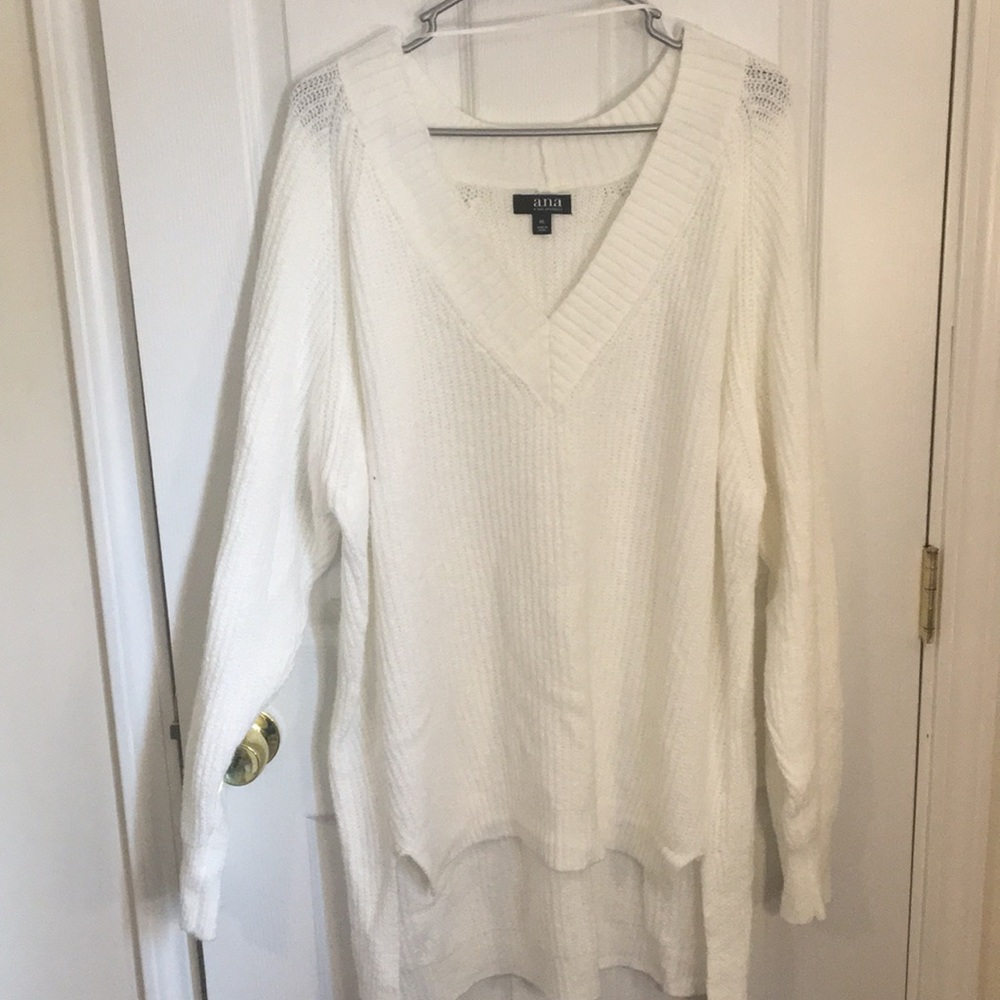 Cream high low sweater